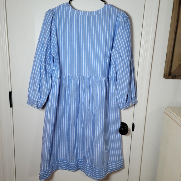 LOFT Blue Pinstripe Cotton Dress | LOFT Dress | Spring Dress | Size Small - Picture 7 of 9